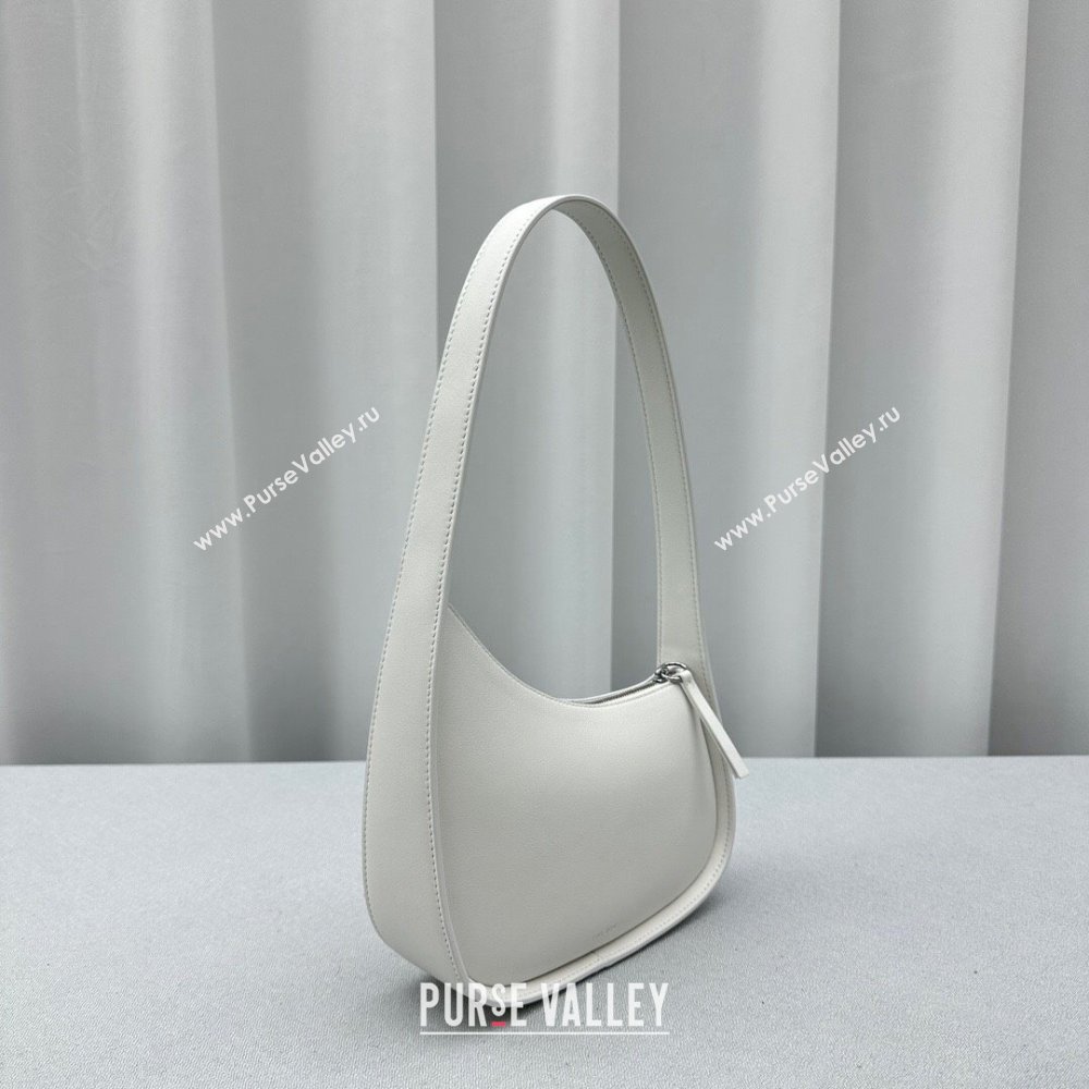 The Row Half Moon Shoulder Bag in White Leather 1811 2024 (NM-24102209)