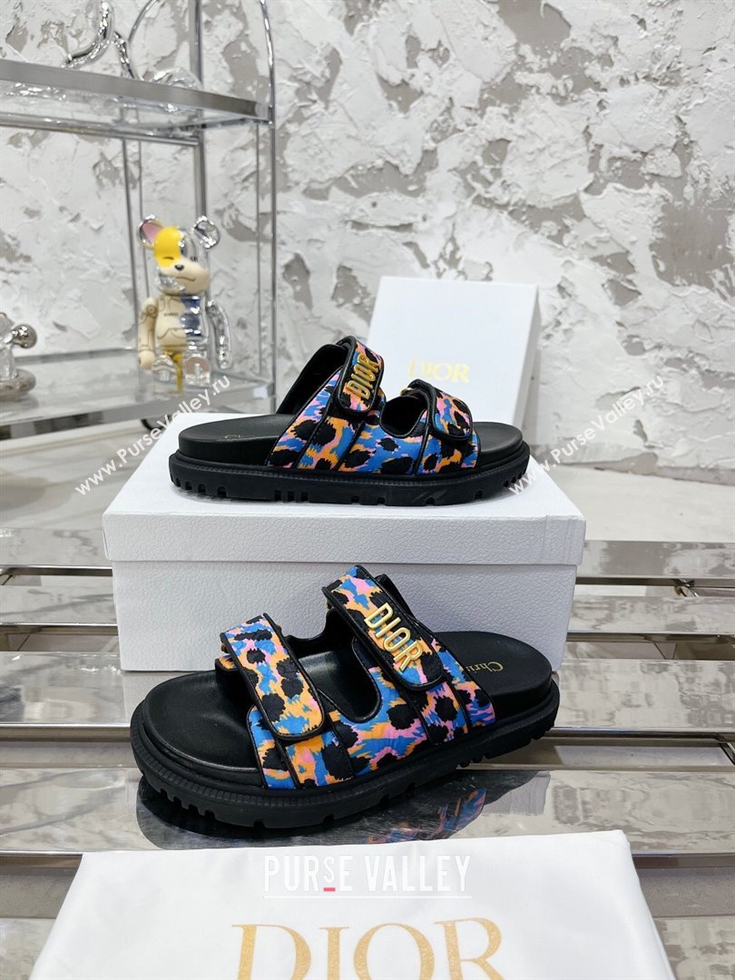 Dior Dioract Slide Sandals in Printed Canvas Blue 2025 0214 (MD-250214005)