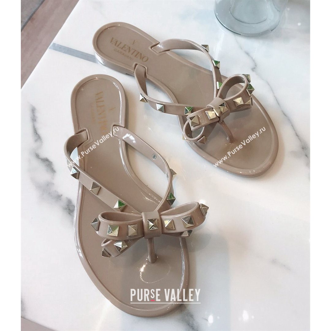 Valentino PVC Stud Flat Flip-flops Apricot 2021 (ME-210805051)