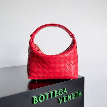 Bottega Veneta Mini Wallace Shoulder Bag in Intrecciato Soft Calfskin Leather 754443 Red 2024 (MS-240119113)