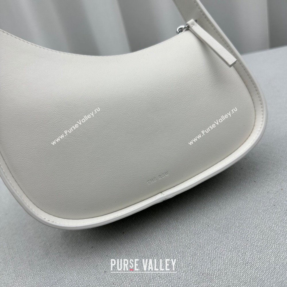 The Row Half Moon Shoulder Bag in White Leather 1811 2024 (NM-24102209)