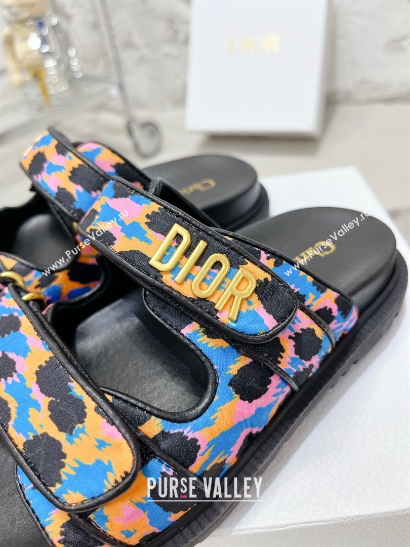 Dior Dioract Slide Sandals in Printed Canvas Blue 2025 0214 (MD-250214005)