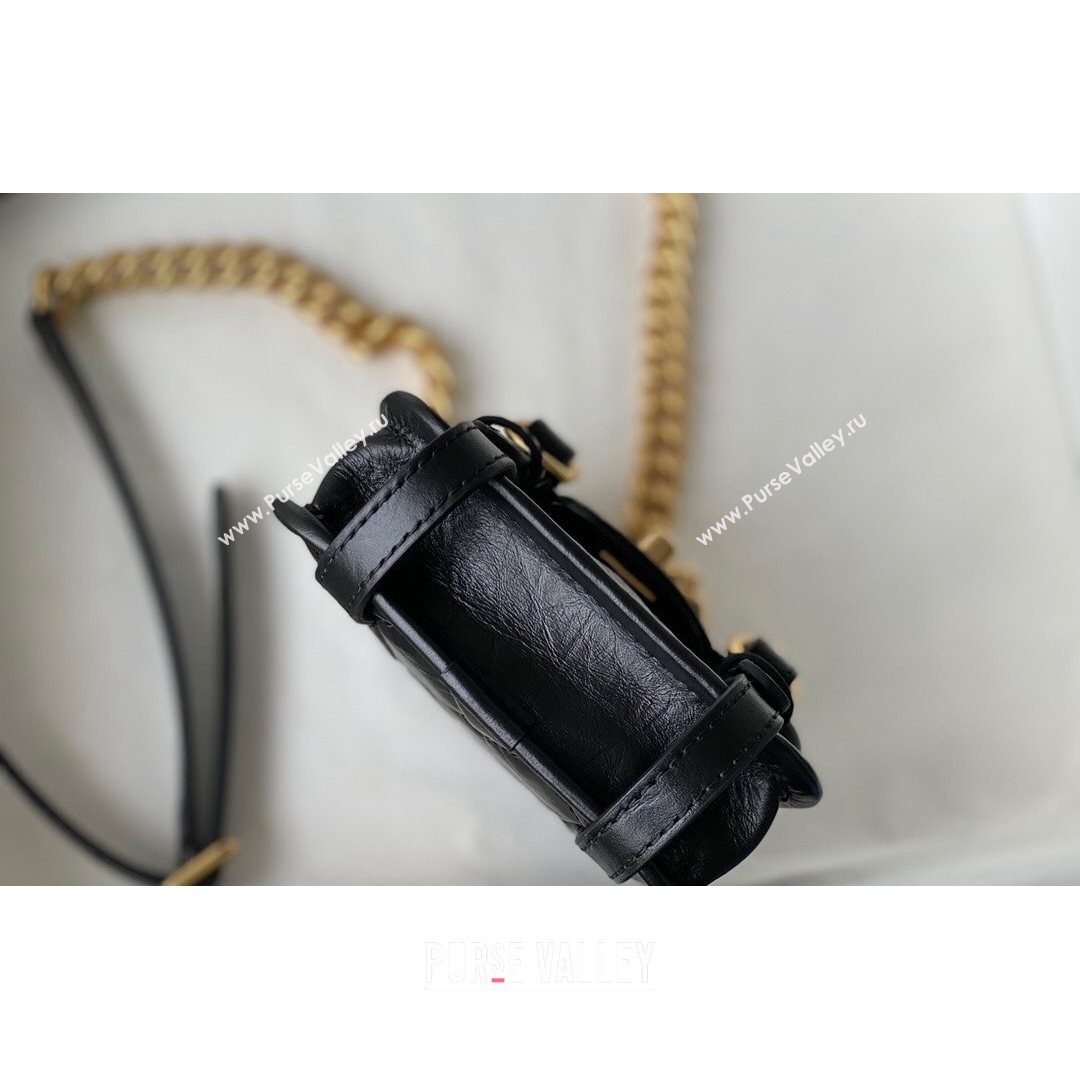 Chanel Tweed & Aged Calfskin Messenger Mini Flap Bag AS2695 Black/White 2021 (SM-21082734)