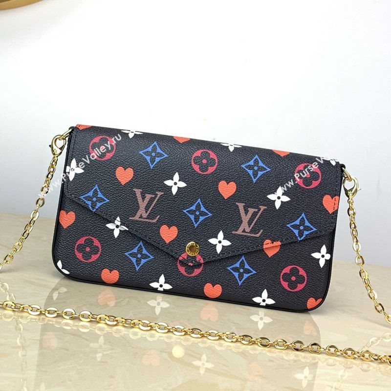 Louis Vuitton Game On Pochette Félicie Chain Clutch in Black Monogram Canvas M61276 2020 (KI-20112534)