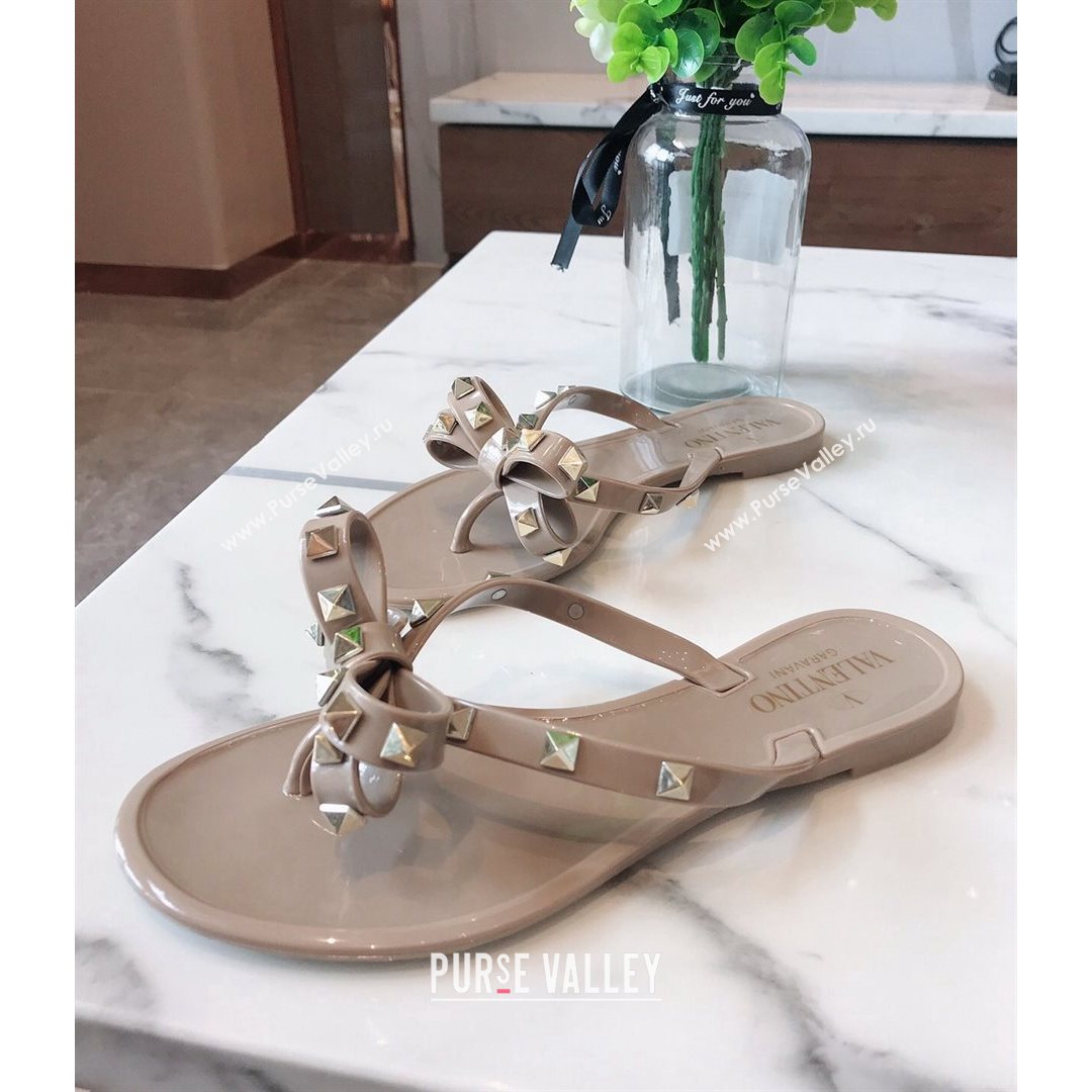 Valentino PVC Stud Flat Flip-flops Apricot 2021 (ME-210805051)