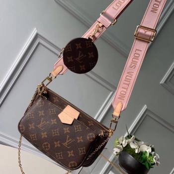 Louis Vuitton Multi-Pochette Accessoires Triple Monogram Canvas Shoulder Bag Pink M44840 2024 (KI-240829023)