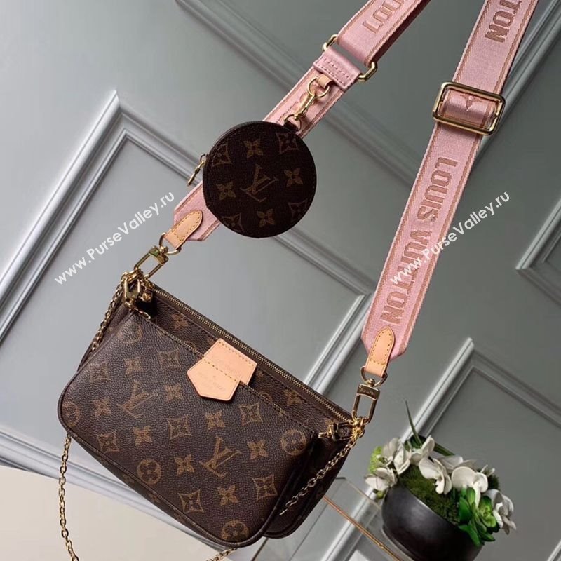 Louis Vuitton Multi-Pochette Accessoires Triple Monogram Canvas Shoulder Bag Pink M44840 2024 (KI-240829023)