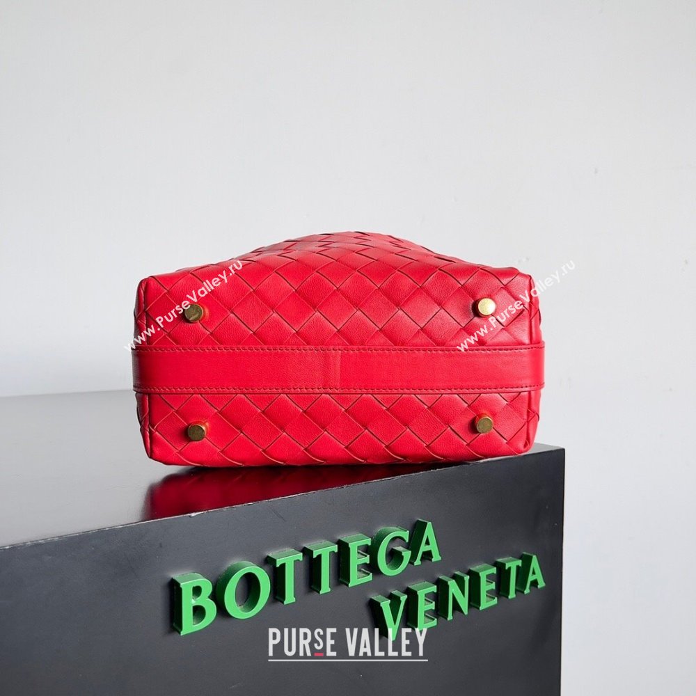 Bottega Veneta Mini Wallace Shoulder Bag in Intrecciato Soft Calfskin Leather 754443 Red 2024 (MS-240119113)