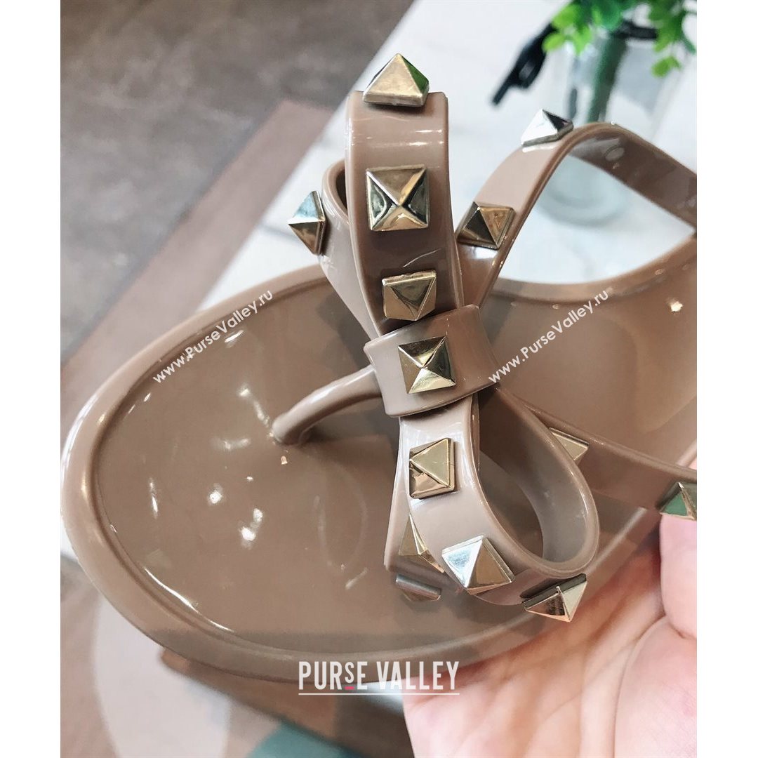 Valentino PVC Stud Flat Flip-flops Apricot 2021 (ME-210805051)