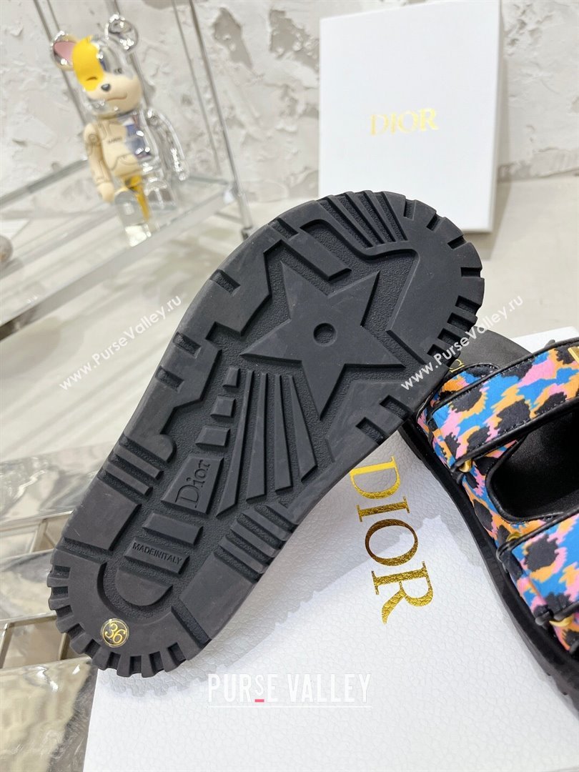 Dior Dioract Slide Sandals in Printed Canvas Blue 2025 0214 (MD-250214005)
