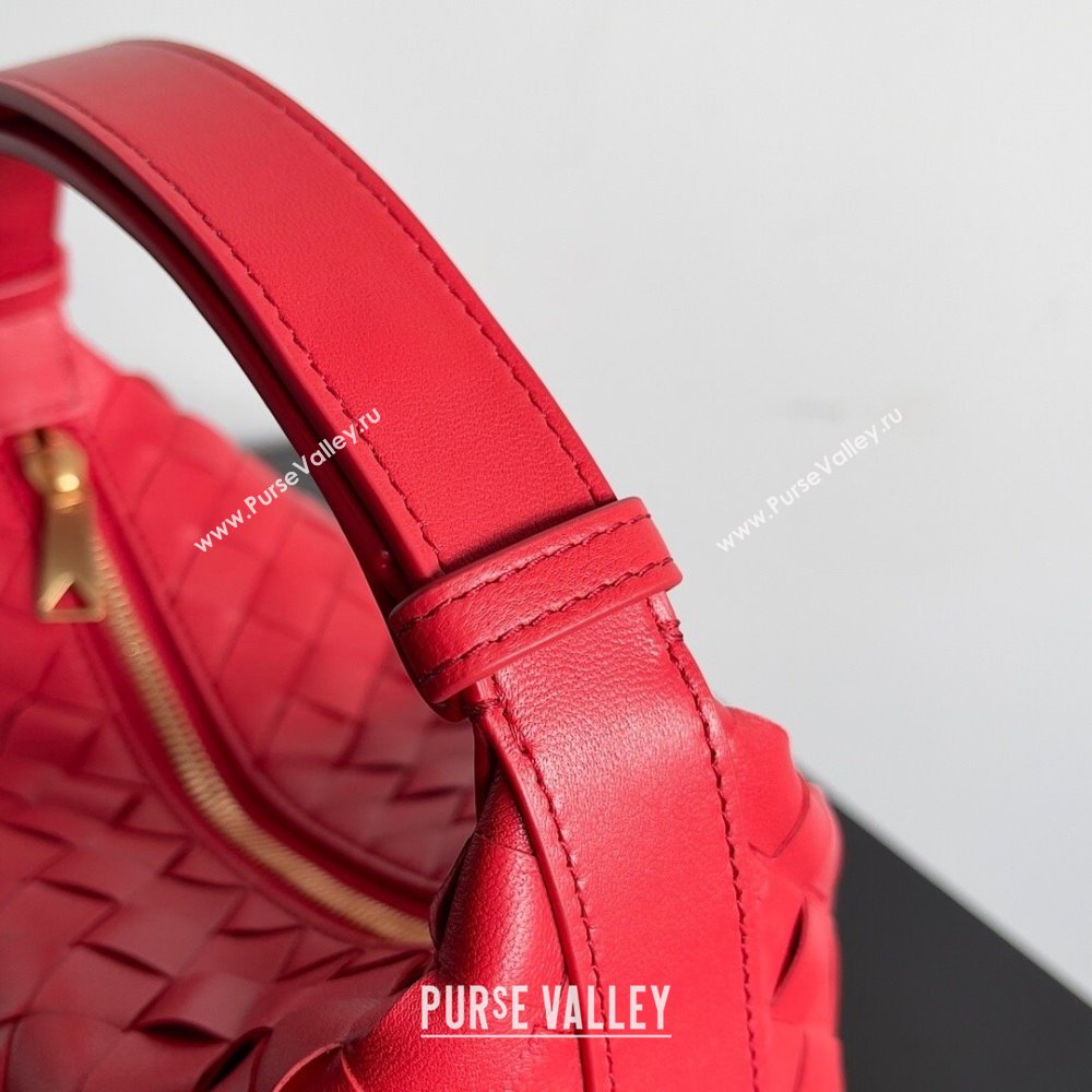 Bottega Veneta Mini Wallace Shoulder Bag in Intrecciato Soft Calfskin Leather 754443 Red 2024 (MS-240119113)