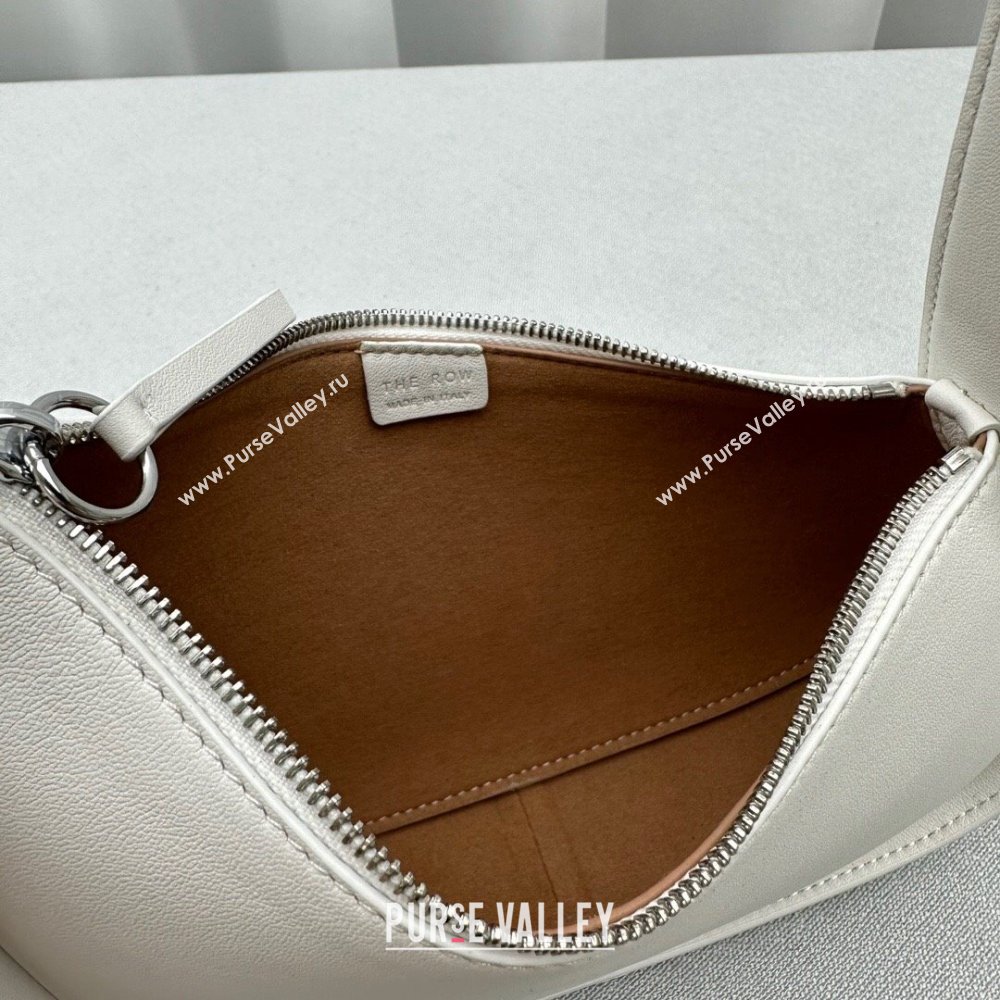 The Row Half Moon Shoulder Bag in White Leather 1811 2024 (NM-24102209)