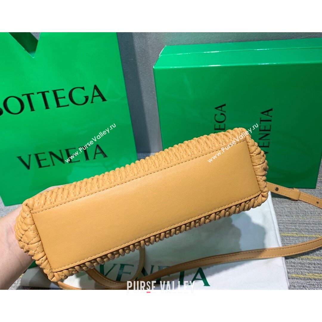 Bottega Veneta Small Point Top Handle Bag in Lozenge Quilted Leather Almond Beige 2021 (MS-21080603)