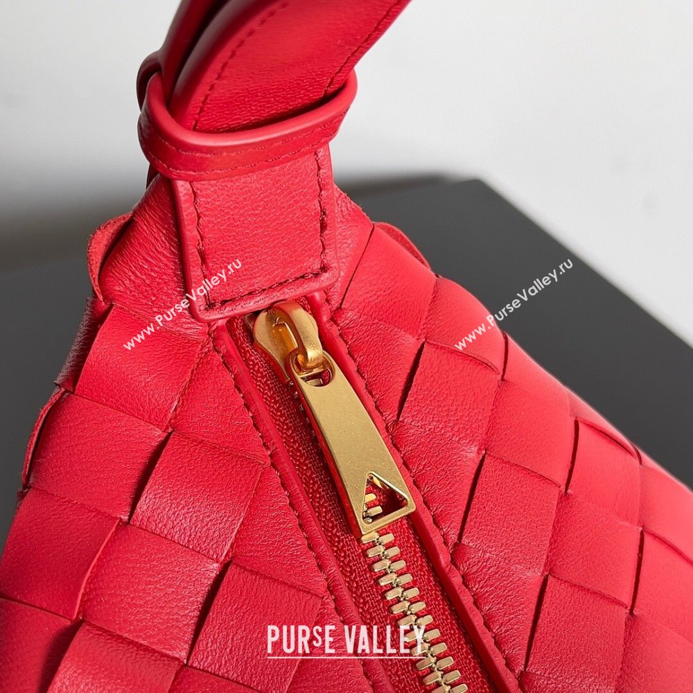 Bottega Veneta Mini Wallace Shoulder Bag in Intrecciato Soft Calfskin Leather 754443 Red 2024 (MS-240119113)