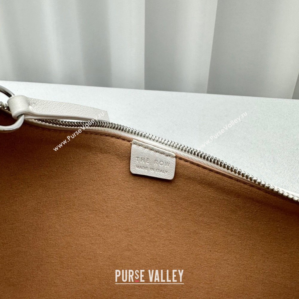 The Row Half Moon Shoulder Bag in White Leather 1811 2024 (NM-24102209)