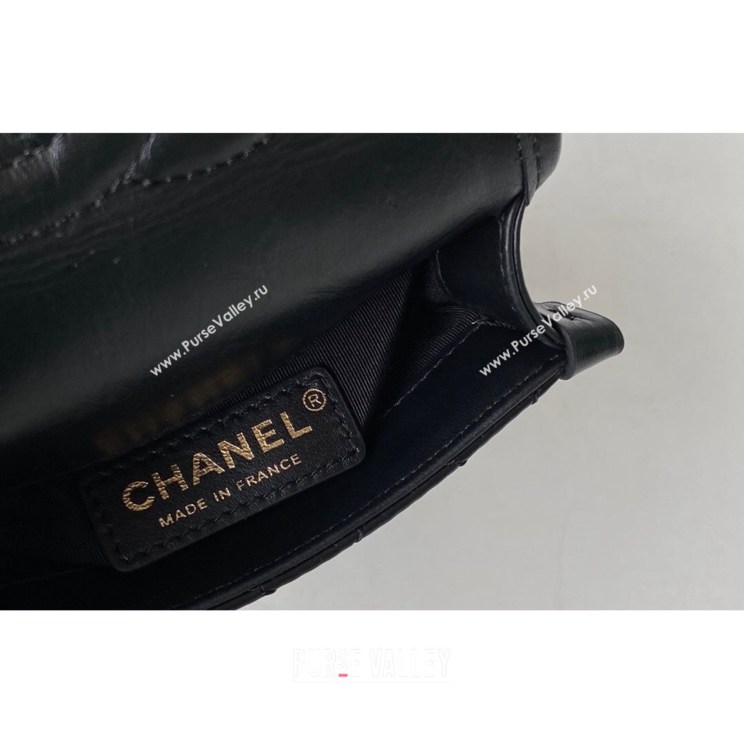 Chanel Tweed & Aged Calfskin Messenger Mini Flap Bag AS2695 Black/White 2021 (SM-21082734)