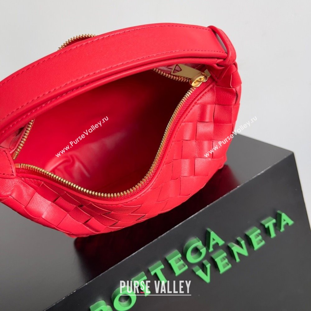 Bottega Veneta Mini Wallace Shoulder Bag in Intrecciato Soft Calfskin Leather 754443 Red 2024 (MS-240119113)