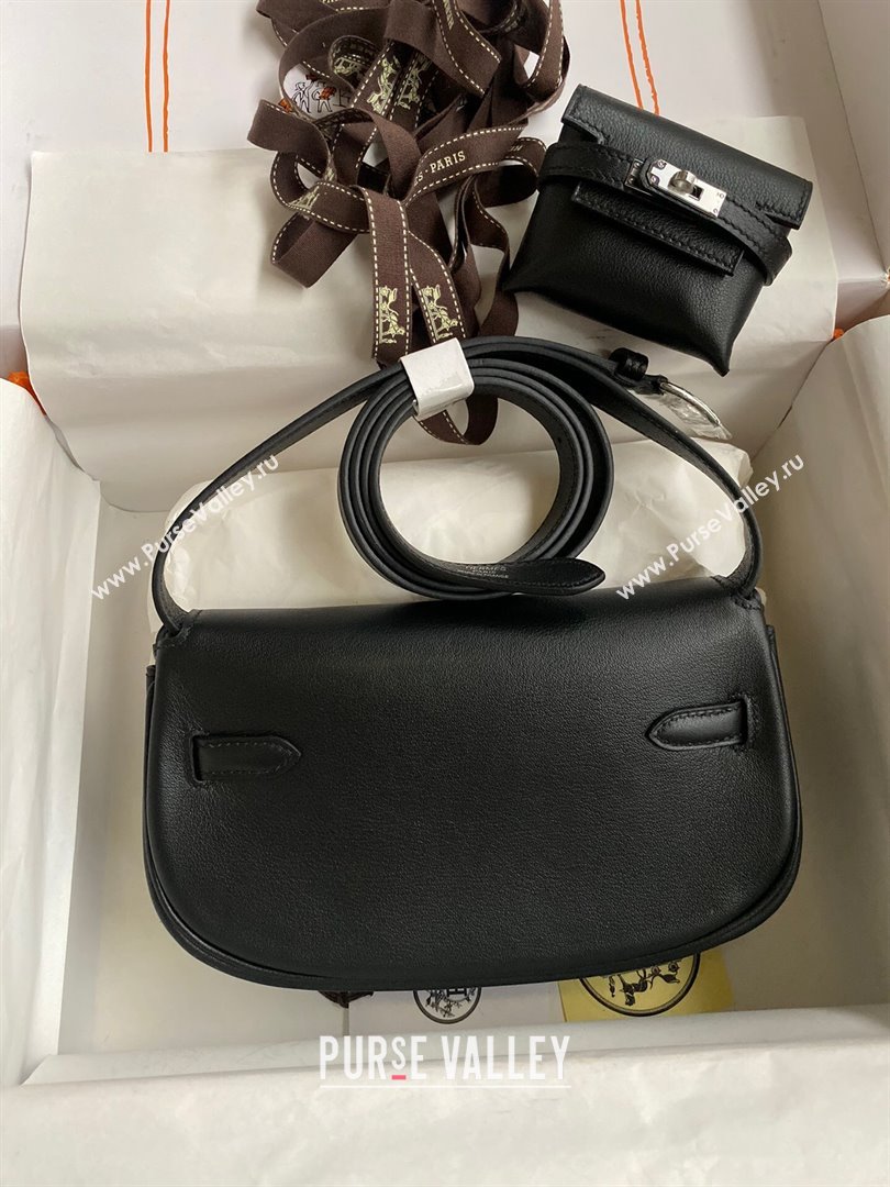 Hermes Kelly Moove Bag in Original Swift Leather Black/Silver 2024(Full Handmade) (XYA-2405151338)