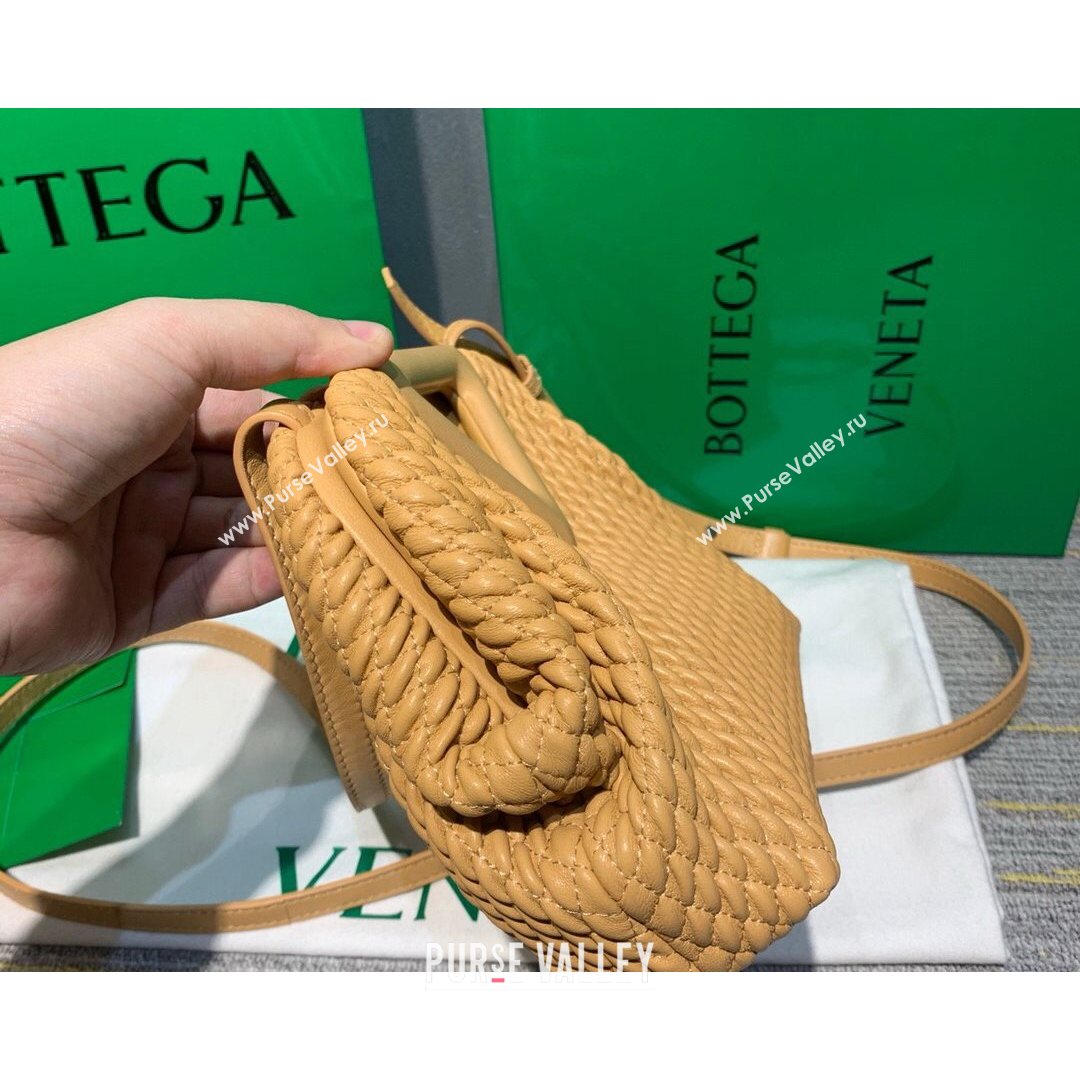 Bottega Veneta Small Point Top Handle Bag in Lozenge Quilted Leather Almond Beige 2021 (MS-21080603)