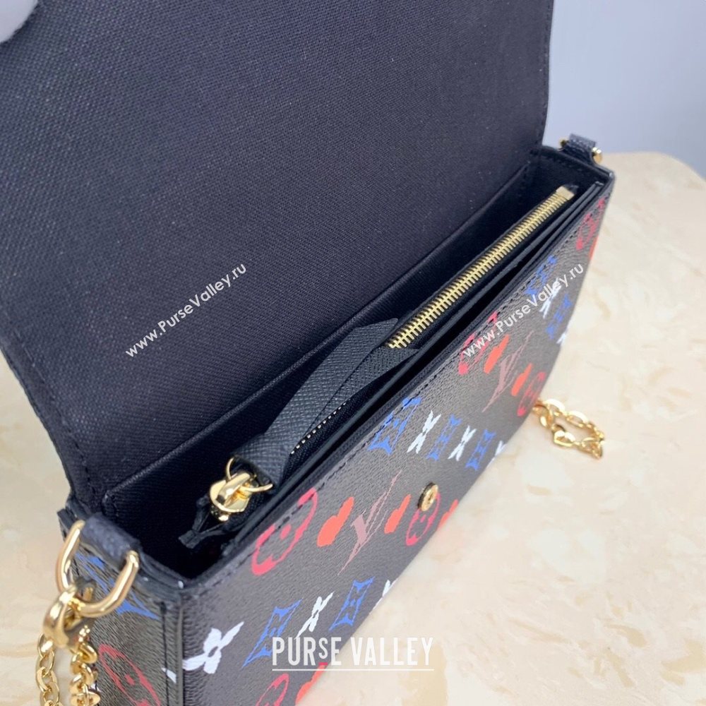 Louis Vuitton Game On Pochette Félicie Chain Clutch in Black Monogram Canvas M61276 2020 (KI-20112534)