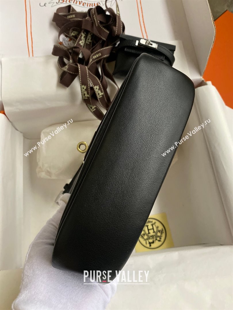 Hermes Kelly Moove Bag in Original Swift Leather Black/Silver 2024(Full Handmade) (XYA-2405151338)