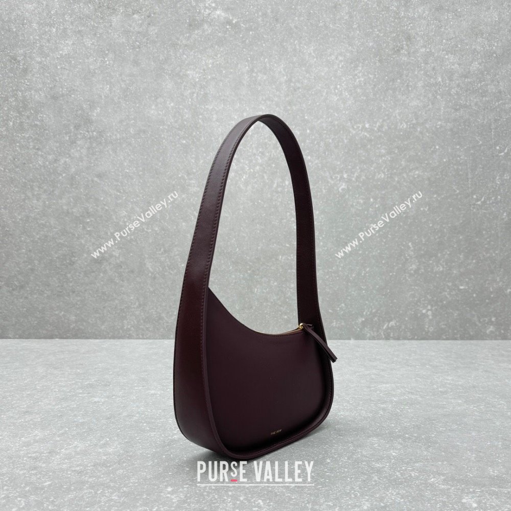 The Row Half Moon Shoulder Bag in Burgundy Leather 1811 2024 (NM-24102210)