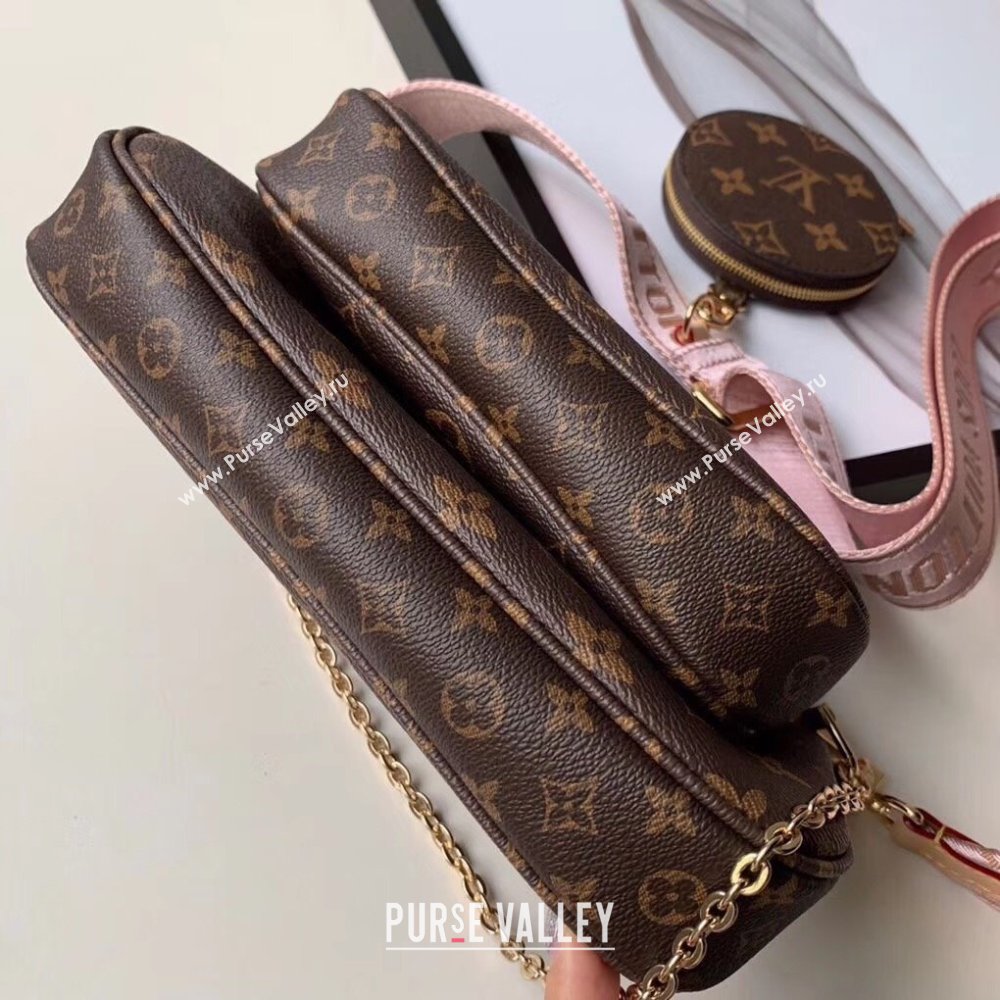 Louis Vuitton Multi-Pochette Accessoires Triple Monogram Canvas Shoulder Bag Pink M44840 2024 (KI-240829023)