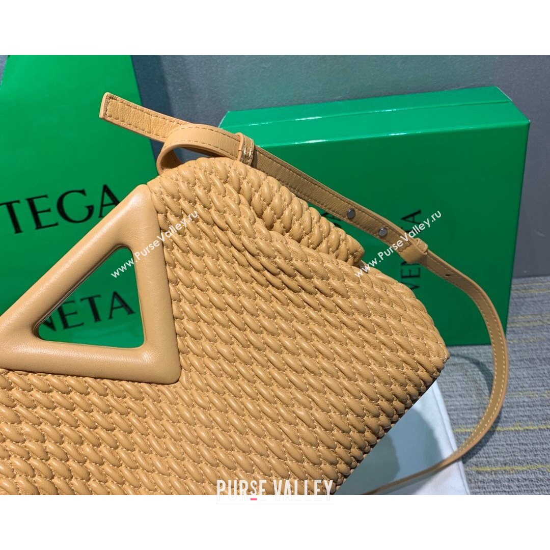 Bottega Veneta Small Point Top Handle Bag in Lozenge Quilted Leather Almond Beige 2021 (MS-21080603)