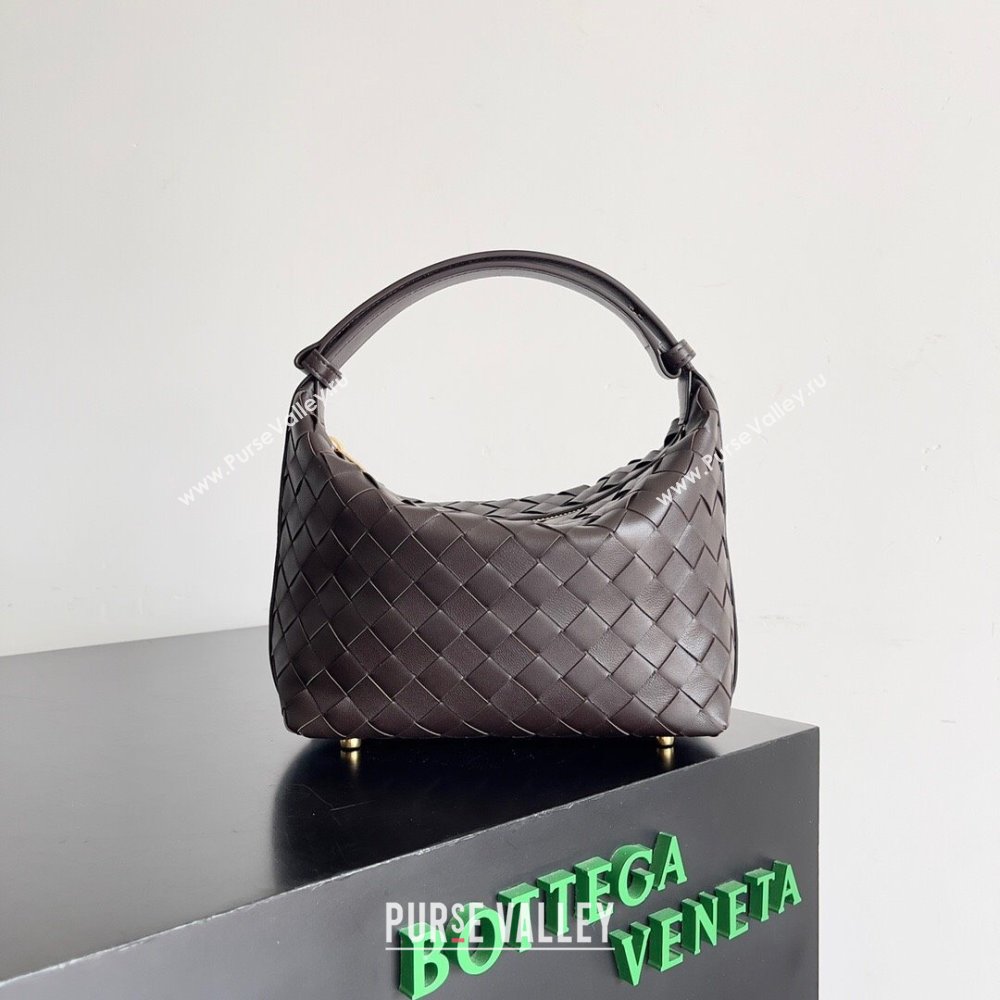 Bottega Veneta Mini Wallace Shoulder Bag in Intrecciato Soft Calfskin Leather 754443 Fondant Brown 2024 (MS-240119110)