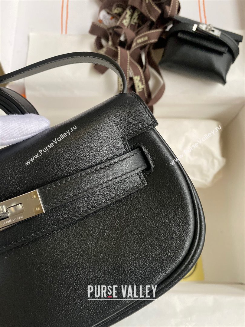 Hermes Kelly Moove Bag in Original Swift Leather Black/Silver 2024(Full Handmade) (XYA-2405151338)