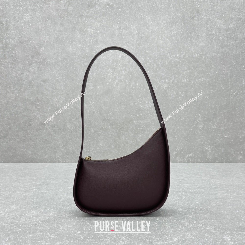 The Row Half Moon Shoulder Bag in Burgundy Leather 1811 2024 (NM-24102210)