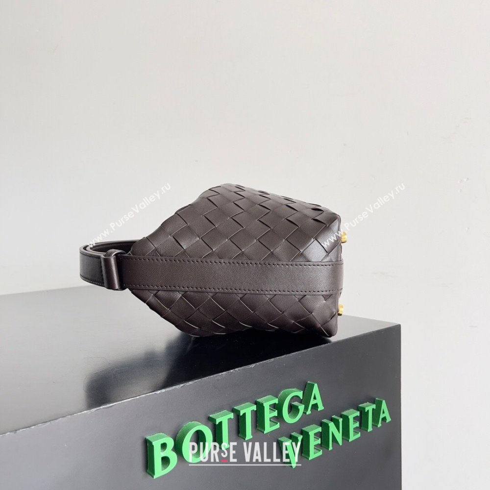 Bottega Veneta Mini Wallace Shoulder Bag in Intrecciato Soft Calfskin Leather 754443 Fondant Brown 2024 (MS-240119110)