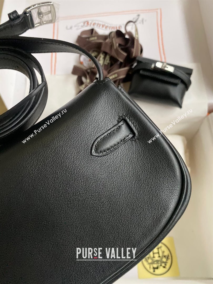 Hermes Kelly Moove Bag in Original Swift Leather Black/Silver 2024(Full Handmade) (XYA-2405151338)