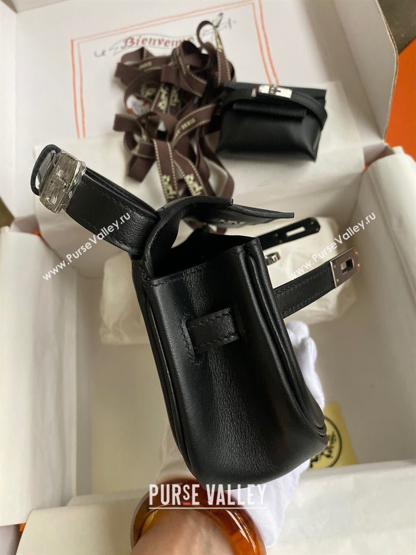 Hermes Kelly Moove Bag in Original Swift Leather Black/Silver 2024(Full Handmade) (XYA-2405151338)