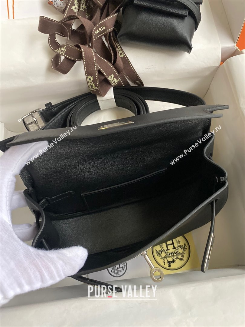 Hermes Kelly Moove Bag in Original Swift Leather Black/Silver 2024(Full Handmade) (XYA-2405151338)