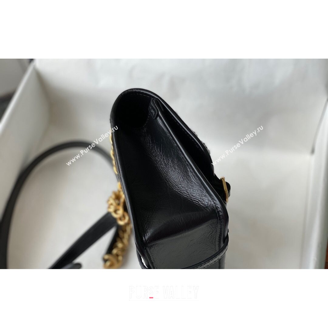 Chanel Tweed & Aged Calfskin Messenger Flap Bag AS2696 Black/White 2021 (SM-21082735)