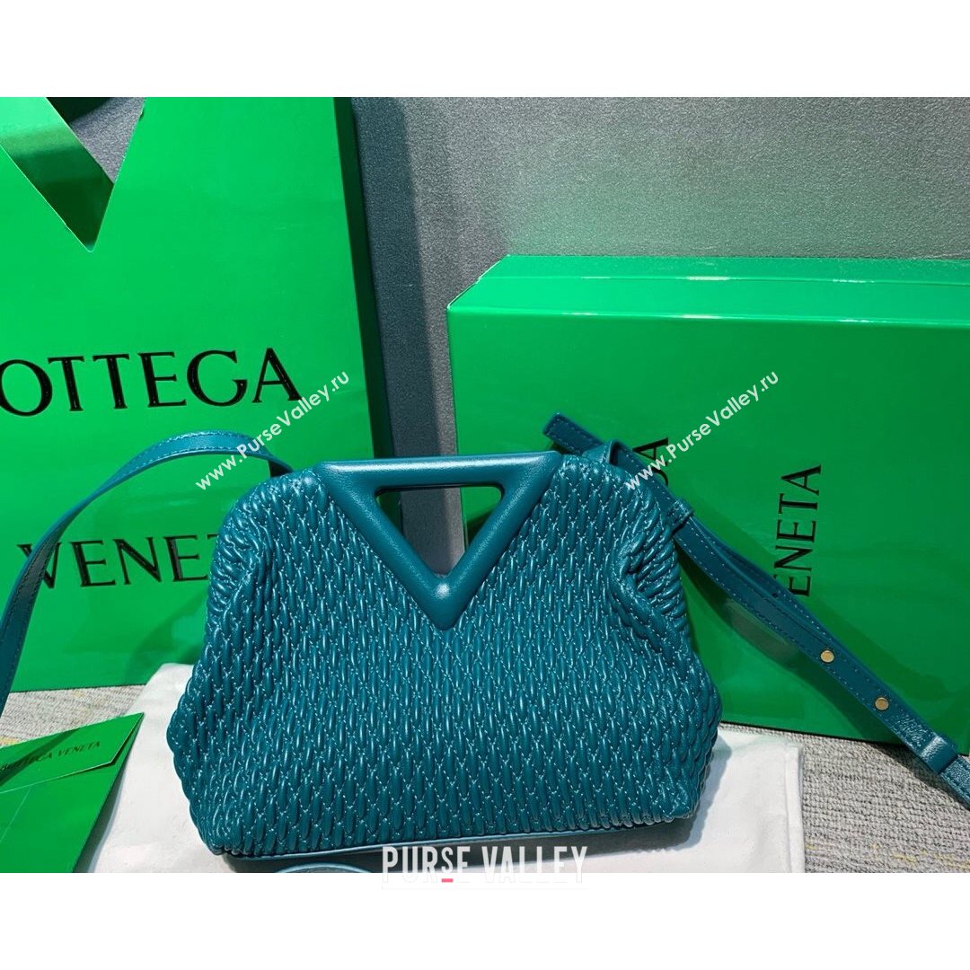 Bottega Veneta Small Point Top Handle Bag in Lozenge Quilted Leather Mallard Green 2021 (MS-21080604)