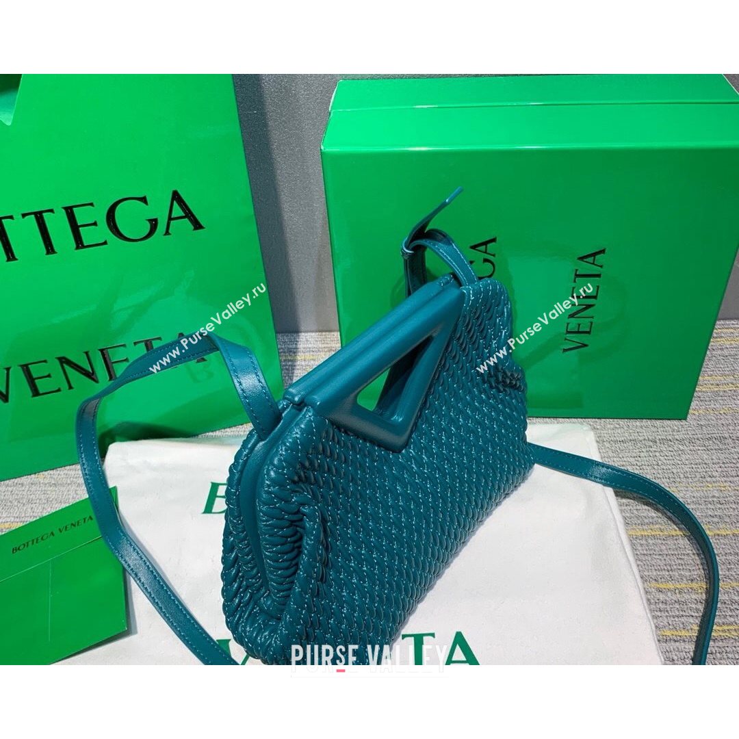 Bottega Veneta Small Point Top Handle Bag in Lozenge Quilted Leather Mallard Green 2021 (MS-21080604)