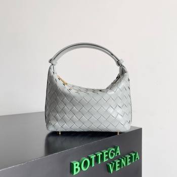 Bottega Veneta Mini Wallace Shoulder Bag in Intrecciato Soft Calfskin Leather 754443 Agate grey 2024 (MS-240119111)