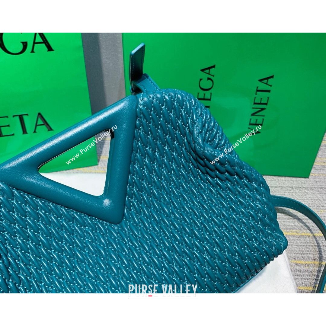 Bottega Veneta Small Point Top Handle Bag in Lozenge Quilted Leather Mallard Green 2021 (MS-21080604)