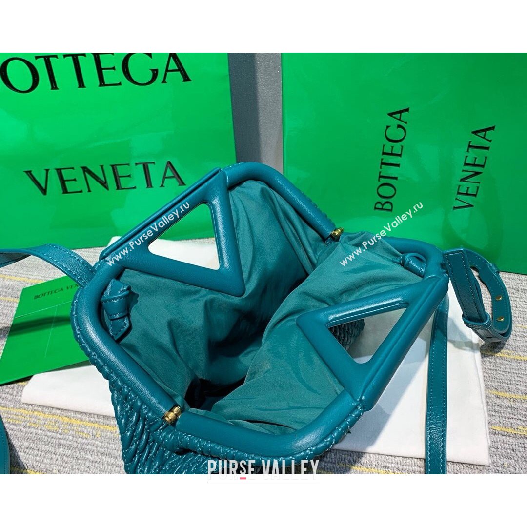 Bottega Veneta Small Point Top Handle Bag in Lozenge Quilted Leather Mallard Green 2021 (MS-21080604)