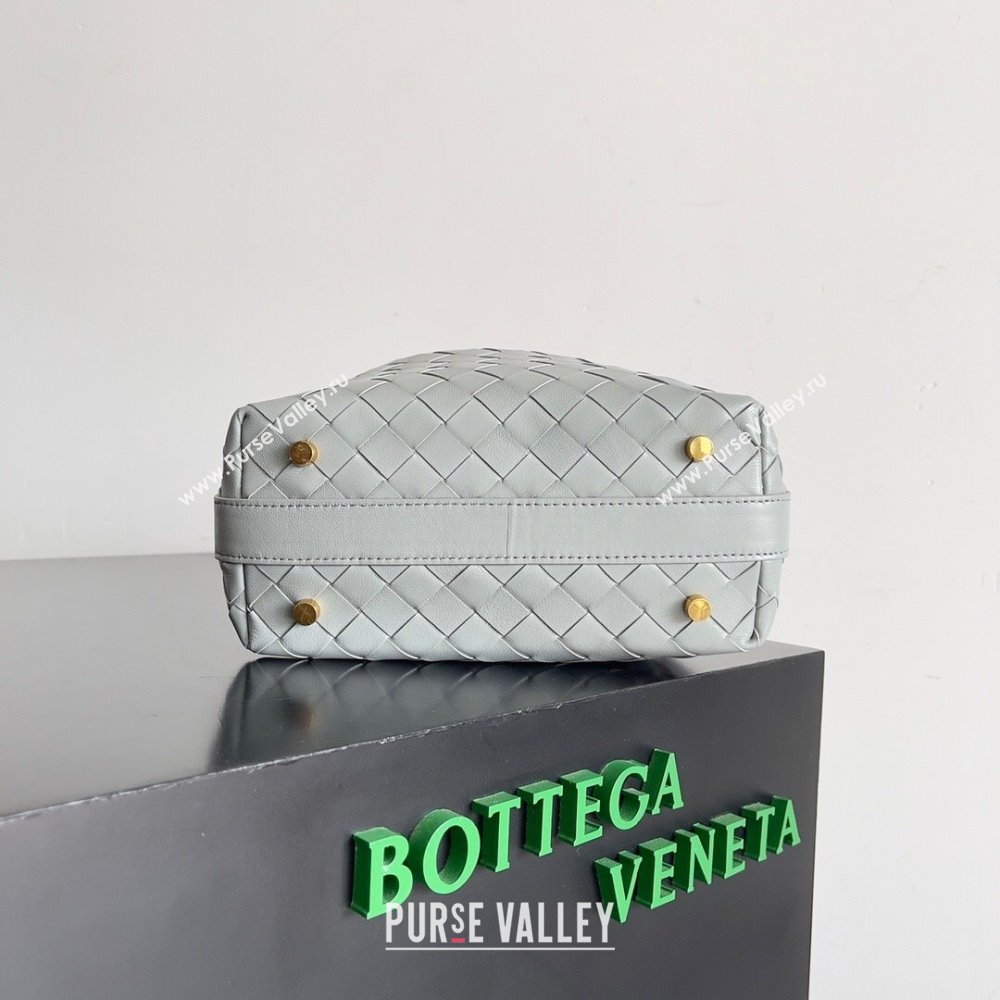 Bottega Veneta Mini Wallace Shoulder Bag in Intrecciato Soft Calfskin Leather 754443 Agate grey 2024 (MS-240119111)