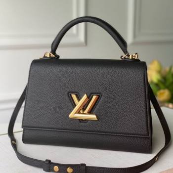 Louis Vuitton Twist One Handle Bag MM in Black Taurillon Leather M57090 2020 (KI-20110302)