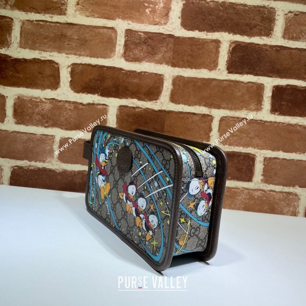 Gucci x Disney Donald Duck GG Canvas Clutch 647929 Beige/Blue 2020 (DLH-20112522)