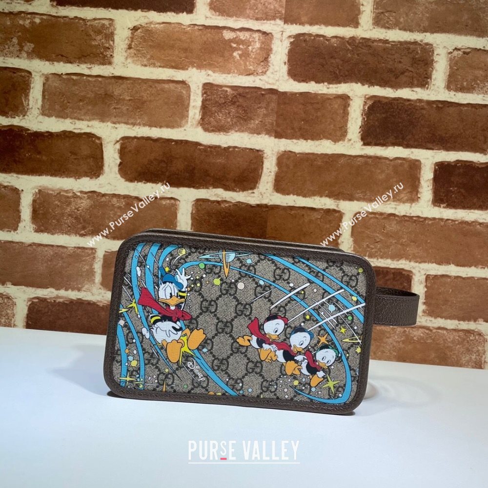 Gucci x Disney Donald Duck GG Canvas Clutch 647929 Beige/Blue 2020 (DLH-20112522)