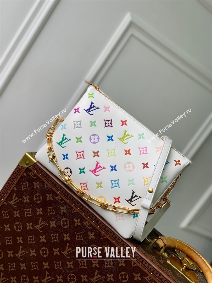 Louis Vuitton LV x TM Coussin PM in Monogram-embossed Puffy Lambskin M13233 White 2025 (K-25030302)