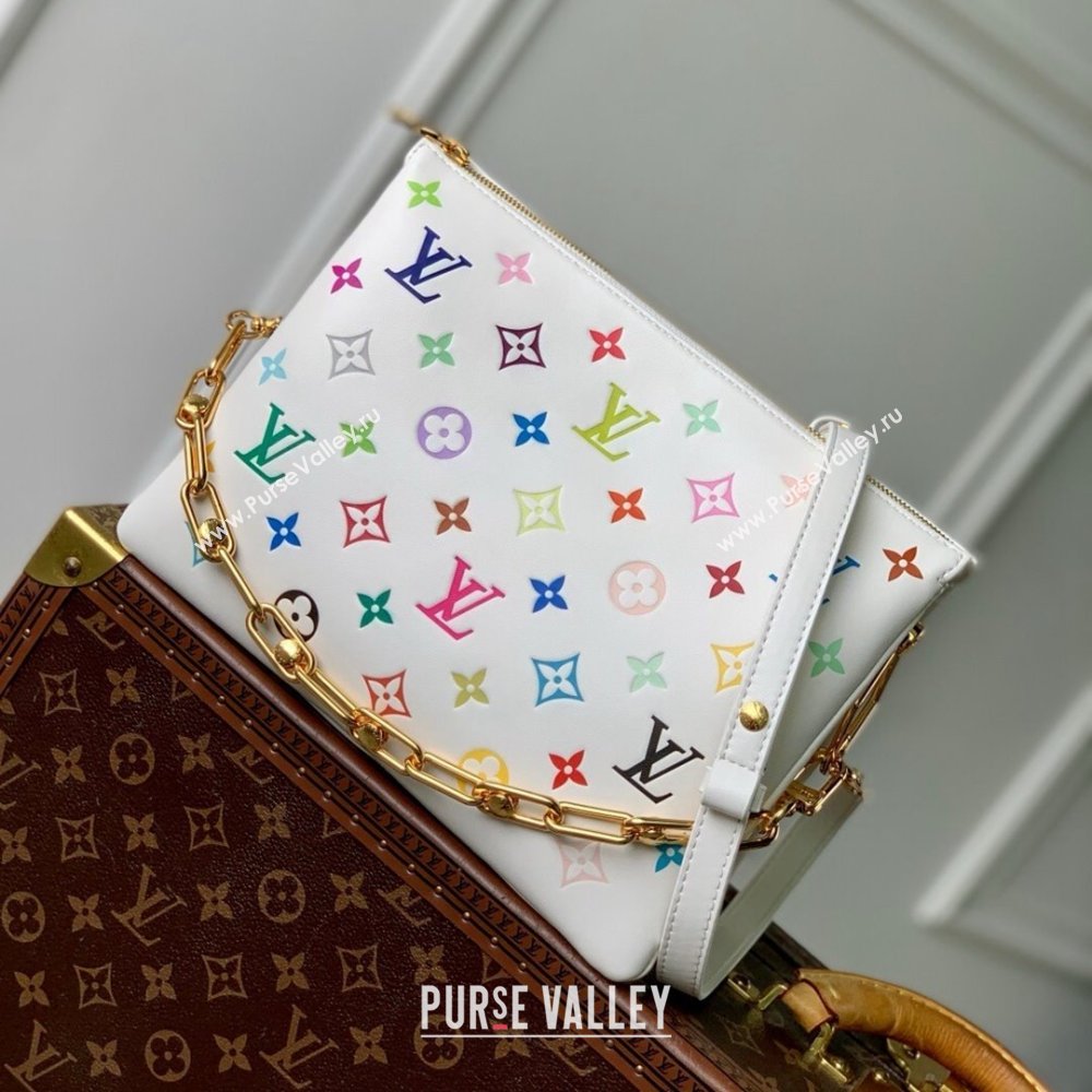 Louis Vuitton LV x TM Coussin PM in Monogram-embossed Puffy Lambskin M13233 White 2025 (K-25030302)