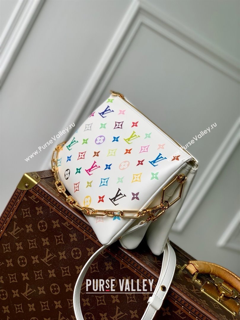 Louis Vuitton LV x TM Coussin PM in Monogram-embossed Puffy Lambskin M13233 White 2025 (K-25030302)
