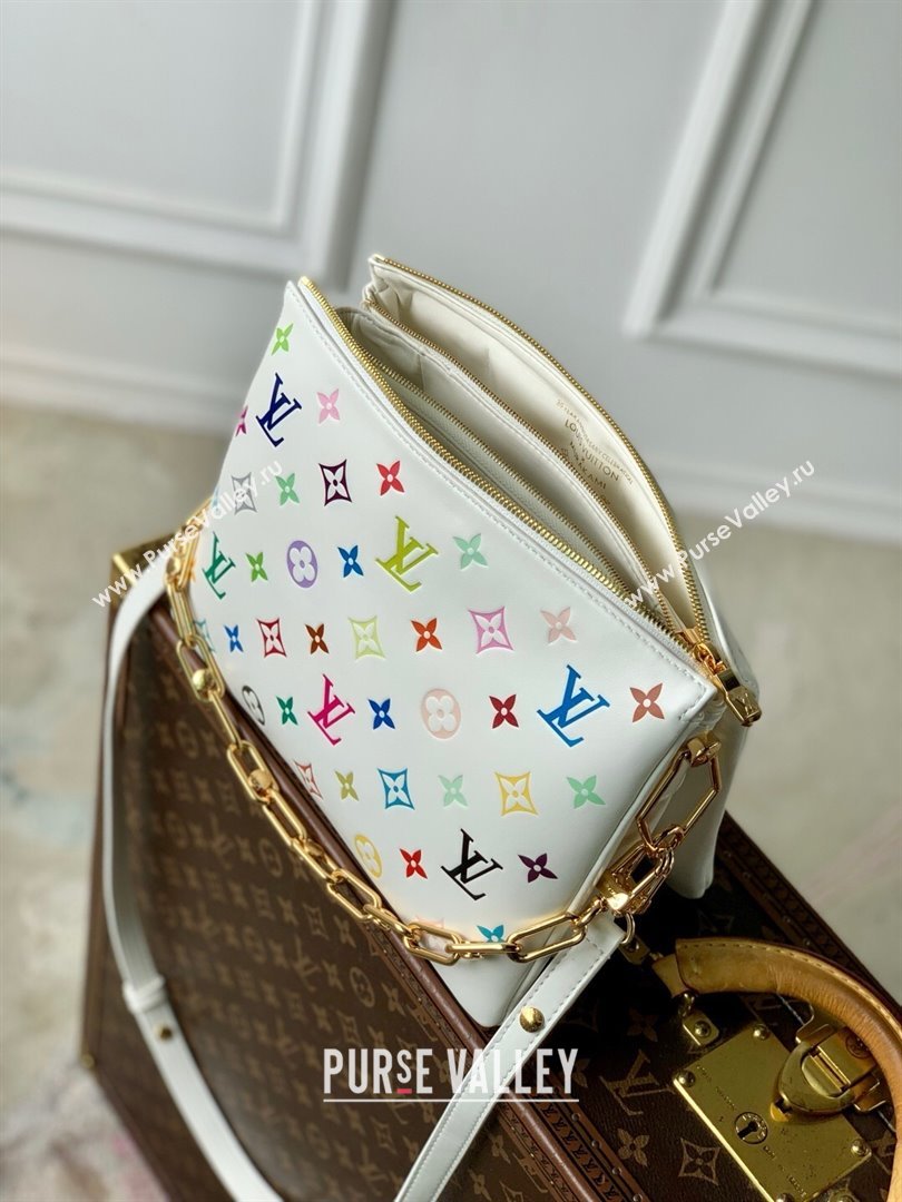 Louis Vuitton LV x TM Coussin PM in Monogram-embossed Puffy Lambskin M13233 White 2025 (K-25030302)