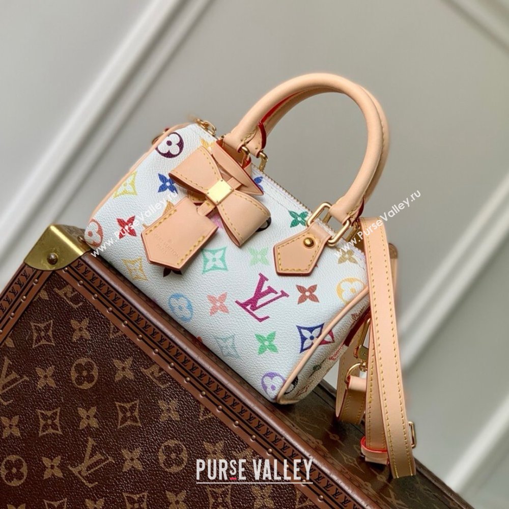 Louis Vuitton LV x TM Nano Speedy Bag in Multicolored Monogram Canvas M13391 White 2025 (K-25030304)
